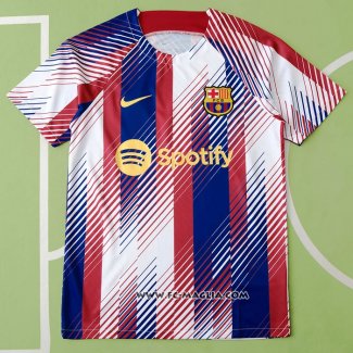 Maglia Prematch Barcellona 2023 Blu e Rosso