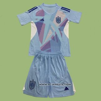 Maglia Spagna Portiere Bambino 2024 Blu