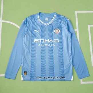 Prima Maglia Manchester City Manica Lunga 2023 2024